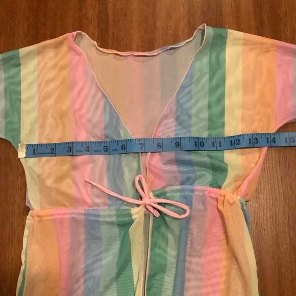 SHEIN rainbow mesh swim cover top - Picture 2 of 6